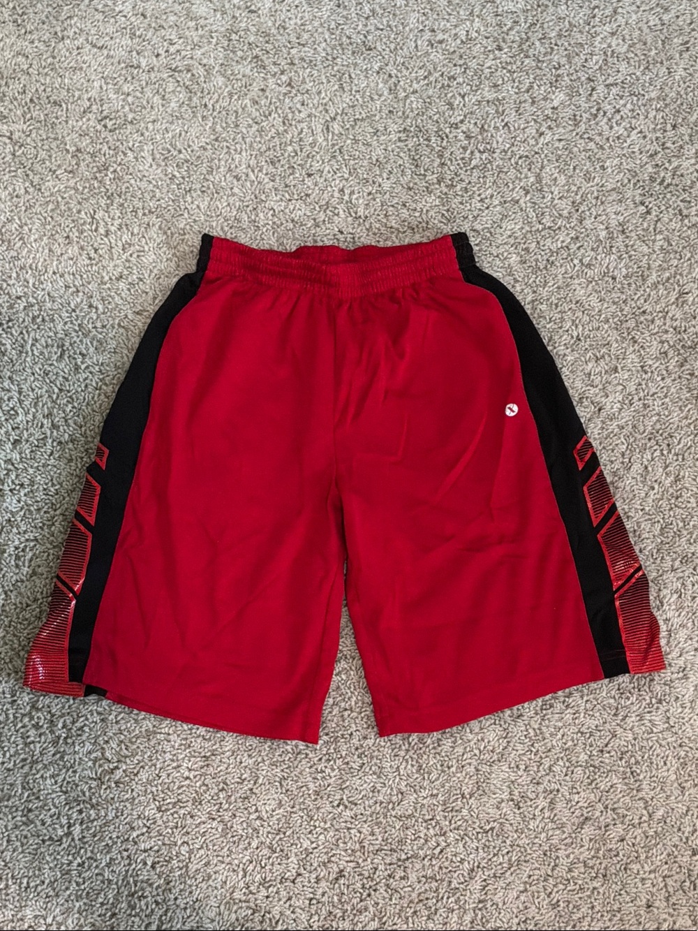 Xersion Red Athletic Shorts with Black Side Panels